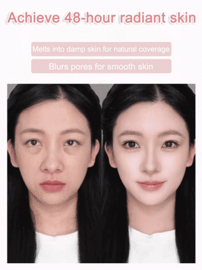 【💗Korean Celebrity Makeup Look】✅Smooths facial contours and dark circles in 1 second👩Looks 20 years younger, blends naturally with the skin, easily conceals imperfections😊Creamy cream foundation texture, refreshing and non-sticky