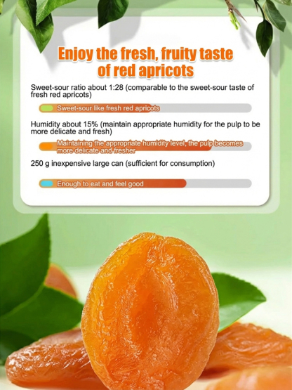 Seedless golden apricots from California's Central Valley are a pure, natural, healthy, and organic food, rich in nutrients and offering 13 major health benefits. The flesh is thick and has a sweet and sour taste.