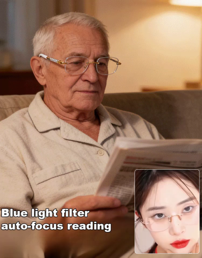 【👨‍⚕️🥇No eye exam required👓100° to 700° autofocus】⚡One pair of glasses can correct multiple vision problems such as presbyopia, myopia, and astigmatism. Ultra-lightweight 7-gram frame, comfortable to wear, no pressure on the bridge of the nose.