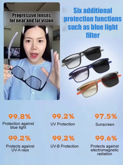 【👨‍⚕️🥇No eye exam required👓100° to 700° autofocus】⚡One pair of glasses can correct multiple vision problems such as presbyopia, myopia, and astigmatism. Ultra-lightweight 7-gram frame, comfortable to wear, no pressure on the bridge of the nose.