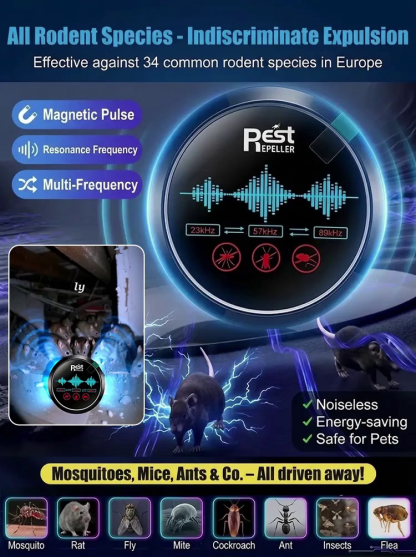 🔊 Ultrasonic Smart Pest Repeller Plug and play, eliminate all pests! — No chemicals, no noise interference, leaving you with a clean, pest-free home.