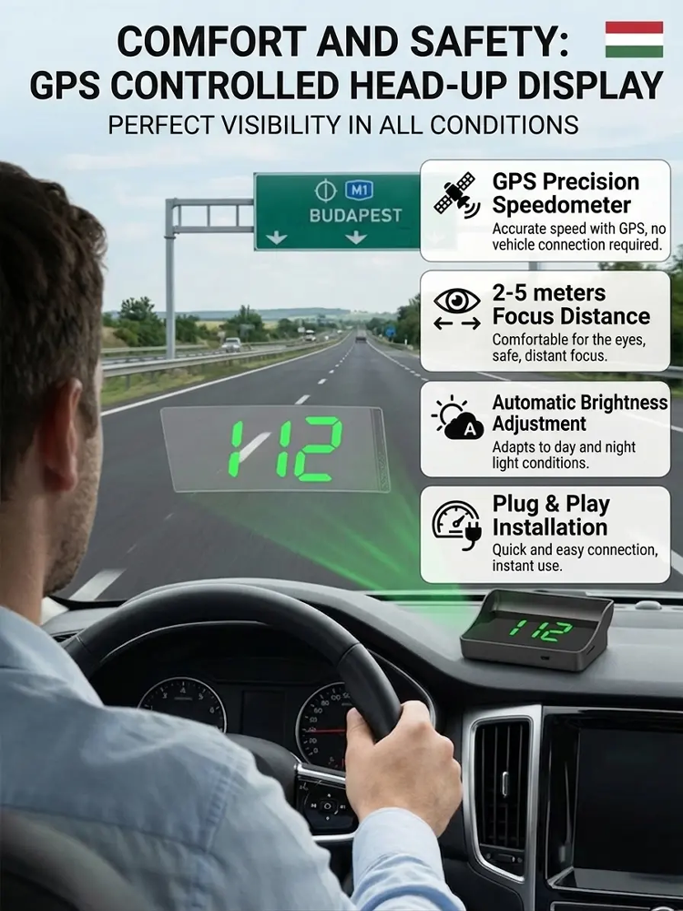 【Safe Driving, Say Goodbye to Fines】🚘 HUD Head-Up Display + GPS Warning🔥 Limited-Time 50% Off! Do you often receive speeding tickets because you failed to spot speed cameras in time? 🚨 This practical in-car device will help you avoid unnecessary fees a
