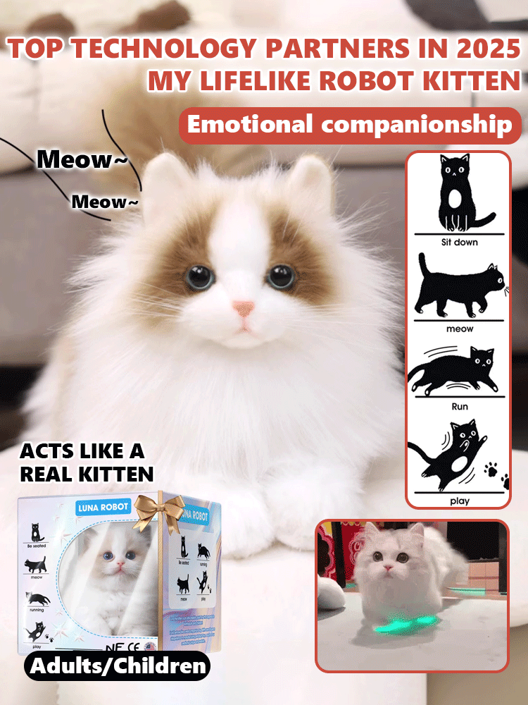 🎁🎁🎁【AI Smart Toy】The best gift for children, with built-in voice response and walking mode, short plush feels as soft as a cloud, built-in safe battery