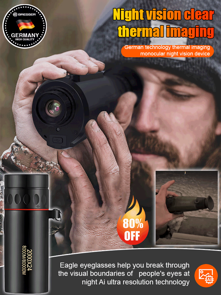 📹📹📹German thermal imaging night vision device, clear vision at 1500 meters in complete darkness, high-definition imaging, see everything in complete darkness