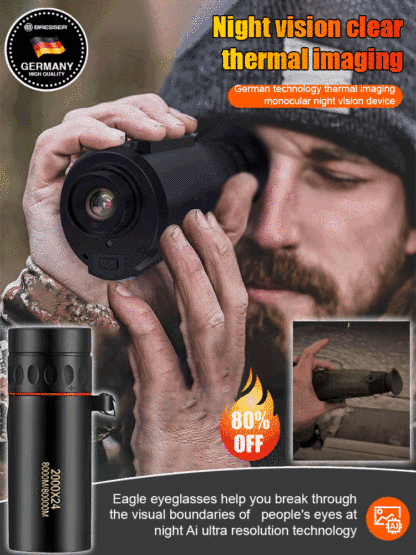 📹📹📹German thermal imaging night vision device, clear vision at 1500 meters in complete darkness, high-definition imaging, see everything in complete darkness