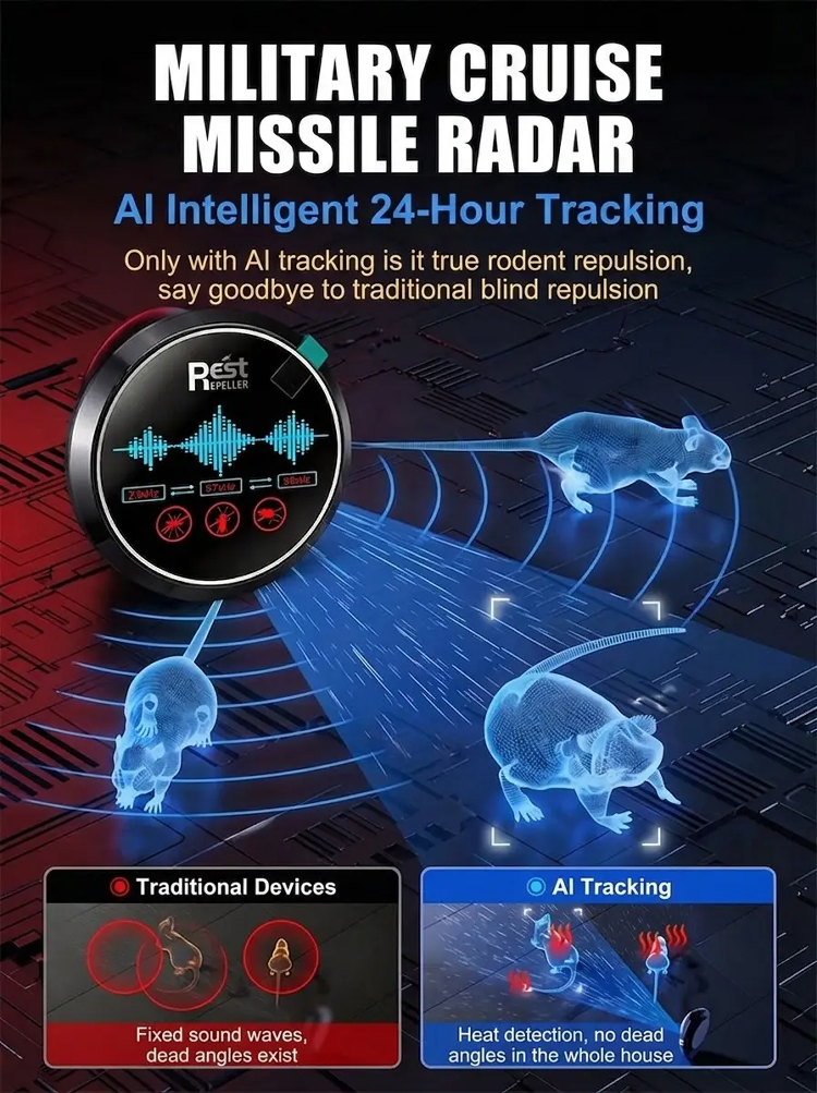 🔊 Ultrasonic Smart Pest Repeller Plug and play, eliminate all pests! — No chemicals, no noise interference, leaving you with a clean, pest-free home.