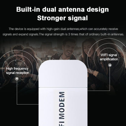【Free year-round internet access】German-made wireless portable WiFi, 4G speeds comparable to broadband, super strong dual-antenna signal, instant WiFi access, support for up to 10 simultaneous device connections, and password-crackable protection.