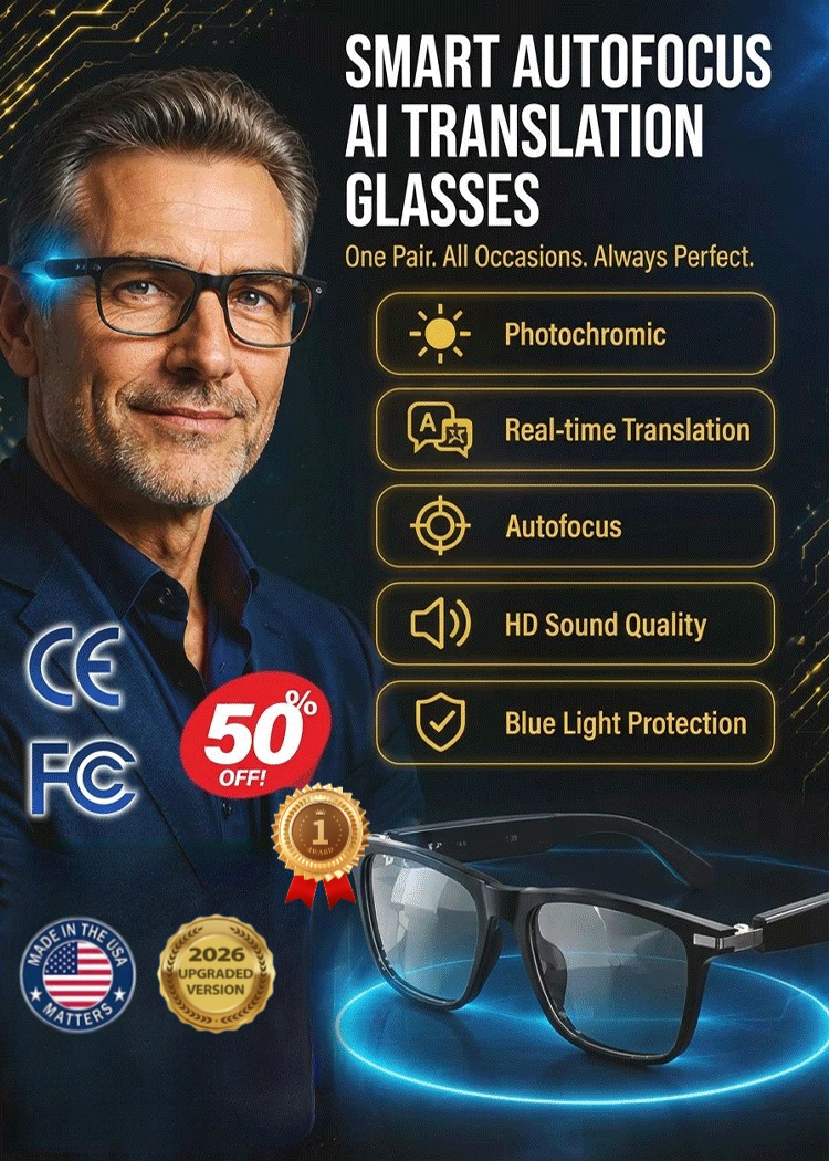 Titanium AI Smart Glasses 4K Ultra-HD Adaptive Autofokus, Photochromic UV400 & AR Navigation