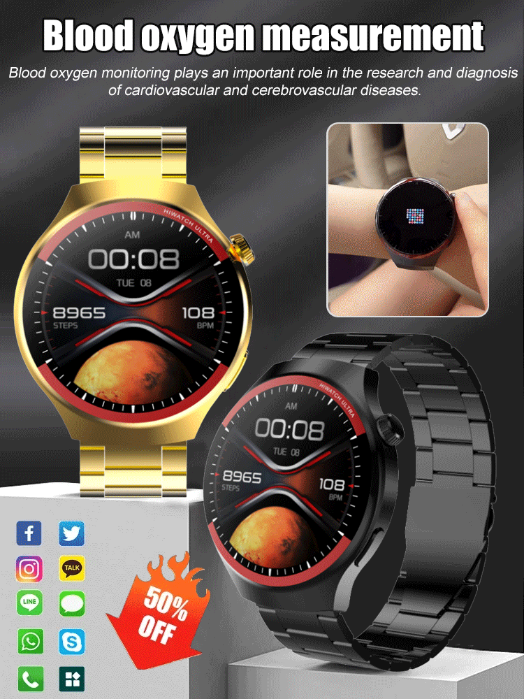 【Space Exploration Round Screen Smartwatch]】Bluetooth calling and real-time messaging, 1.62-inch HD screen, 24/7 health monitoring, multiple sports modes, and exceptionally waterproof