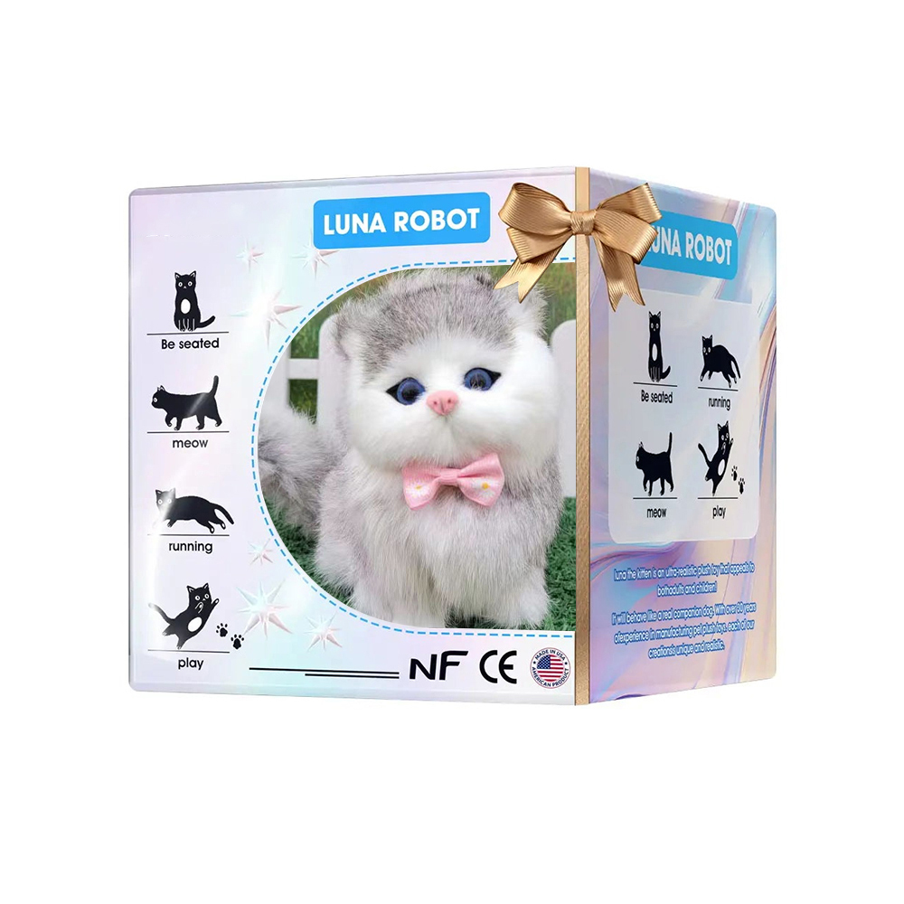 🎁🎁🎁【AI Smart Toy】The best gift for children, with built-in voice response and walking mode, short plush feels as soft as a cloud, built-in safe battery