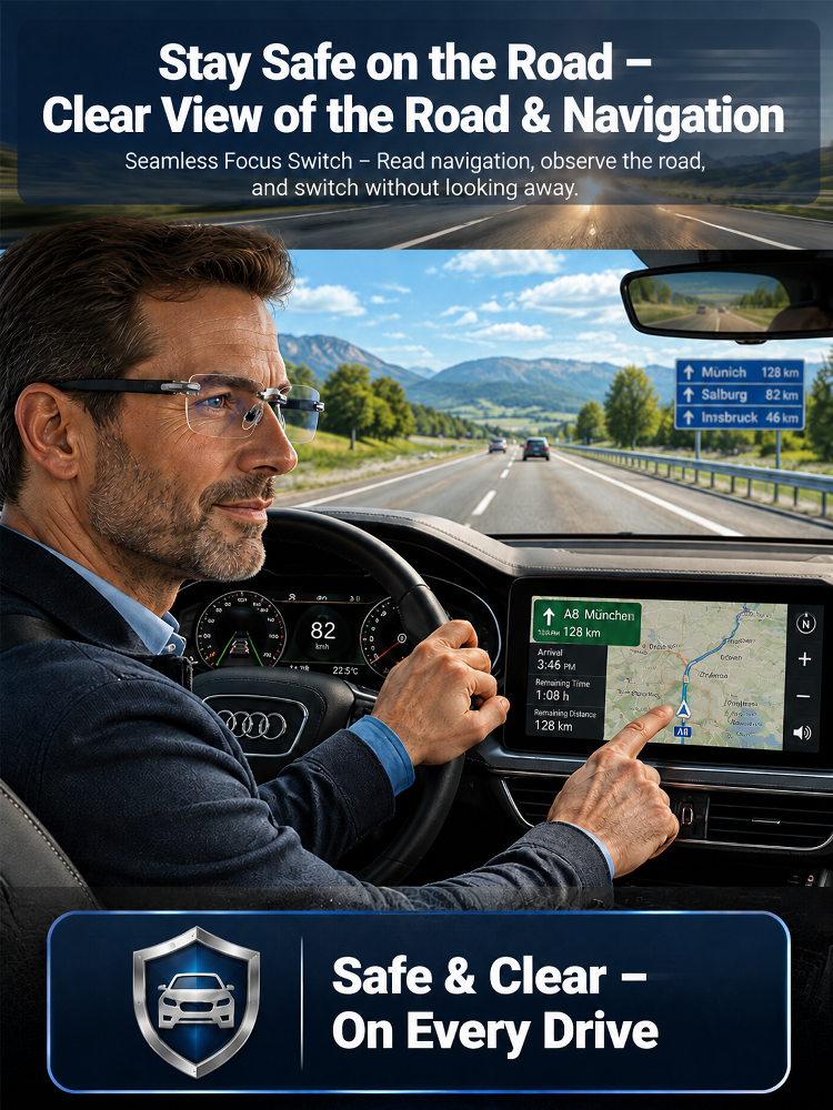 4-in-1 Auto-Adjusting Smart Glasses (Buy 1 Get 1 FREE) Photochromic UV400, Blue Light & 180° Bendable Frame