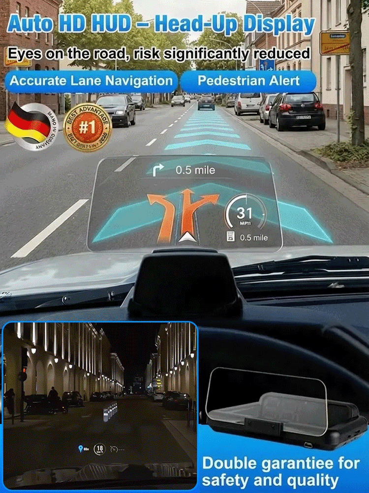 【Safe Driving, Say Goodbye to Fines】🚘 HUD Head-Up Display + GPS Warning🔥 Limited-Time 50% Off! Do you often receive speeding tickets because you failed to spot speed cameras in time? 🚨 This practical in-car device will help you avoid unnecessary fees a