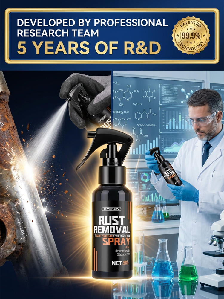 German and American Jointly Developed Rust Removal Spray, 3-Second Rapid Rust Removal (99.9% Descaling Rate), Forms a Protective Layer Without Wiping or Washing, Prevents Rust for 1 Year