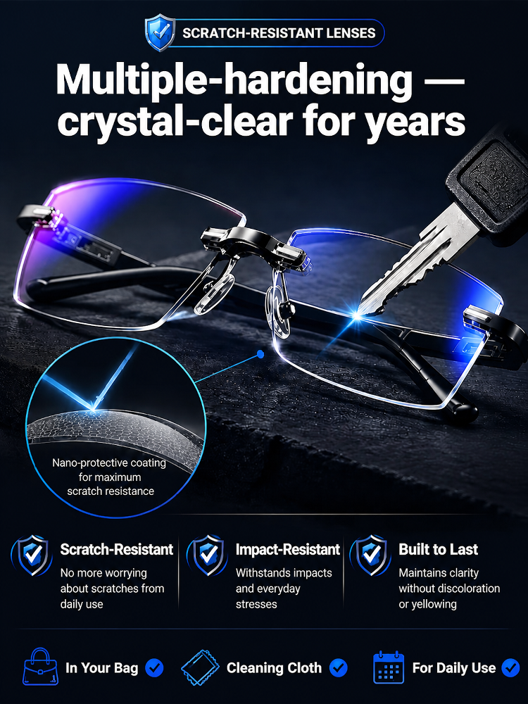 4-in-1 Auto-Adjusting Smart Glasses (Buy 1 Get 1 FREE) Photochromic UV400, Blue Light & 180° Bendable Frame