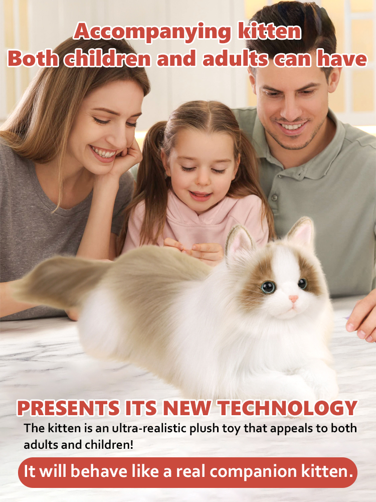 🎁🎁🎁【AI Smart Toy】The best gift for children, with built-in voice response and walking mode, short plush feels as soft as a cloud, built-in safe battery