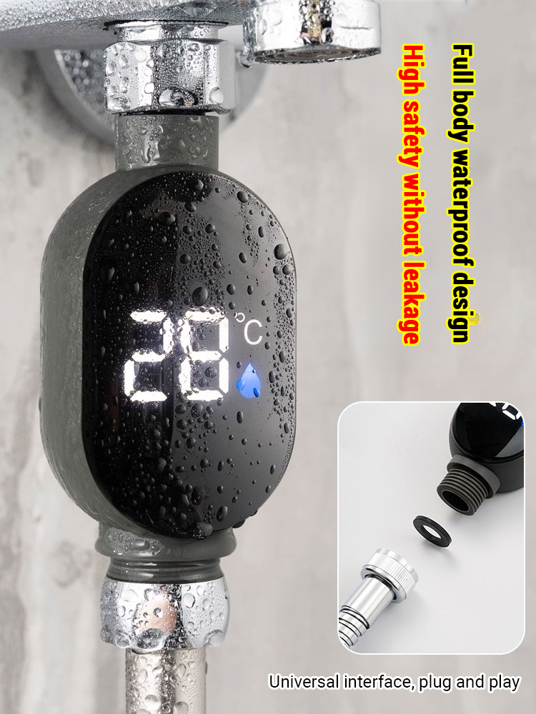 【⚡No electricity required all year round】LED real-time temperature display🔴Fully waterproof and leak-proof for enhanced safety, compatible with all faucet models✅😊Reaches 38°C in 3 seconds, adjustable up to 100°C
