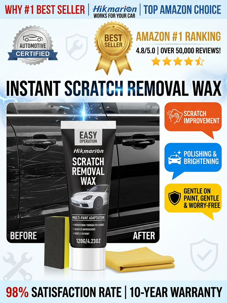 ✅🚘🚕Removes car scratches in 3 seconds!👍Suitable for 100% of car models and colors🥇99.9% repair rate, protects paint without damaging the surface, rust-proof, anti-oxidation, long-lasting shine and polishing.