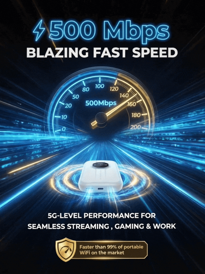 【💥Lifetime Free 5G Network】No contract required, no SIM card needed, zero extra fees. Connect instantly 🌐 and enjoy up to 500 Mbps network speed.