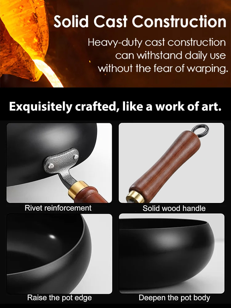 [Uncoated healthy pot] Traditional Forged Big-Belly Pot