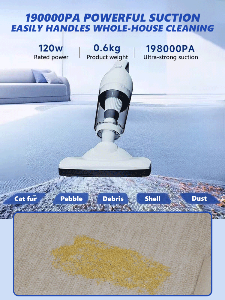 【👍Clean 200 square meters in 5 minutes】💥190,000PA super suction cordless vacuum cleaner, combining sweeping, dusting, and cleaning in one✅convenient for both car and home use.