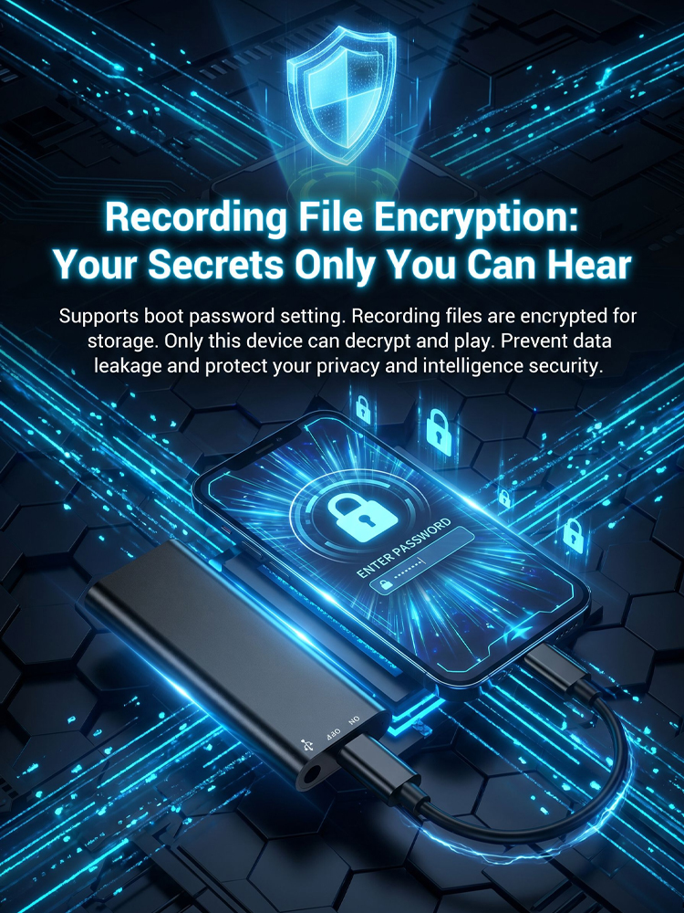[300-hour battery life] One-click hidden voice recorder
