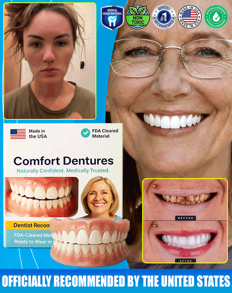 💧 [Recommandé par les dentistes] Prothèses dentaires thermoplastiques certifiées — Obtenez un ajustement parfait et sur mesure simplement en les trempant dans de l'eau chaude ; aucun adhésif requis ! 🦷