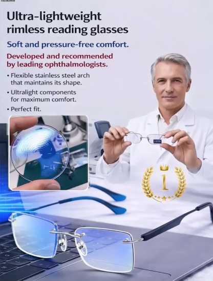 Timeless Diamond-Cut Rimless Reading Glasses for Lifelong Use
