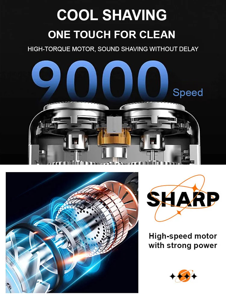 Stop using traditional razors! Sweep away stubble with the Alloy Double-Head Electric Shaver.💯