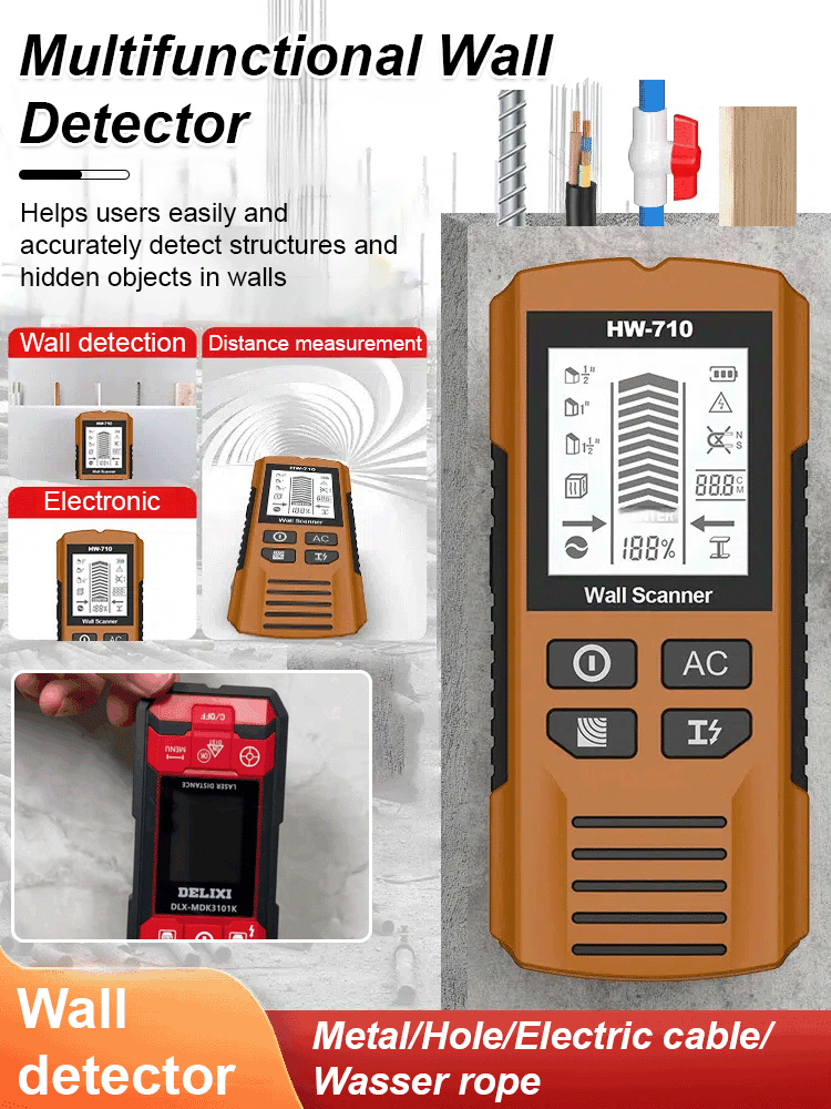 Multifunctional wall detector