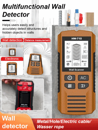 Multifunctional wall detector