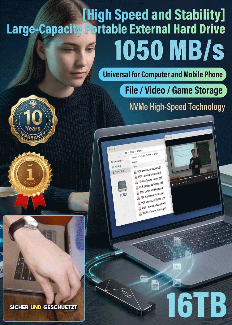 16TB Military-Grade Portable Hard Drive – Factory Price, Limited to 200 Units!