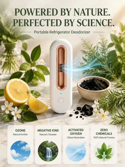 🚀 Active Oxygen Deodorizer: 1 click to double freshness, No more smelly fridge!