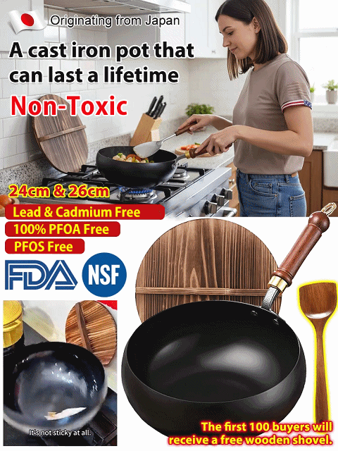 💯 Imported from Germany, this non-stick pan is used by chefs in five-star restaurants. Compatible with all stovetops, it can handle frying, boiling, stir-frying, and grilling all in one pan!