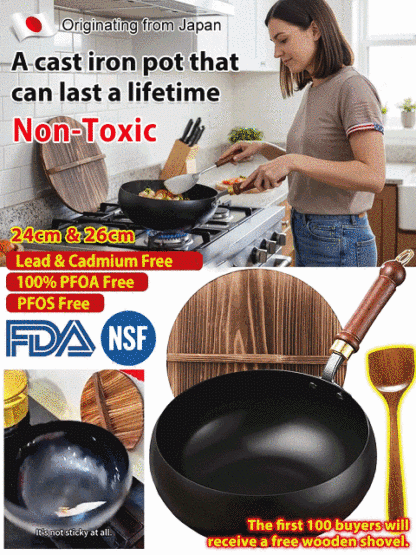 💯 Imported from Germany, this non-stick pan is used by chefs in five-star restaurants. Compatible with all stovetops, it can handle frying, boiling, stir-frying, and grilling all in one pan!