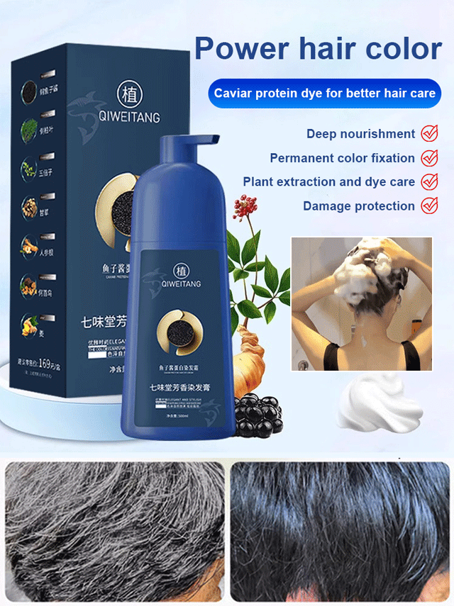 Zhivas Caviar Protein Hair Dye [Salon-Grade 2-in-1 Hair Dye and Conditioner]