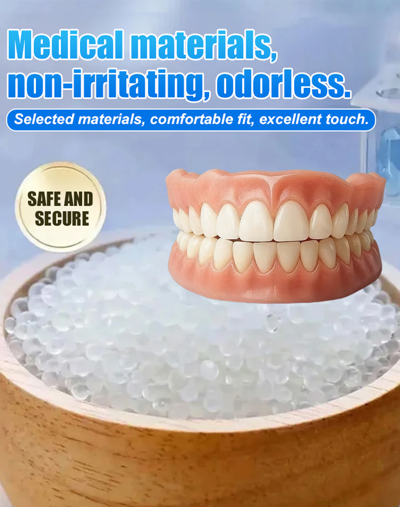 💧 [Recommandé par les dentistes] Prothèses dentaires thermoplastiques certifiées — Obtenez un ajustement parfait et sur mesure simplement en les trempant dans de l'eau chaude ; aucun adhésif requis ! 🦷