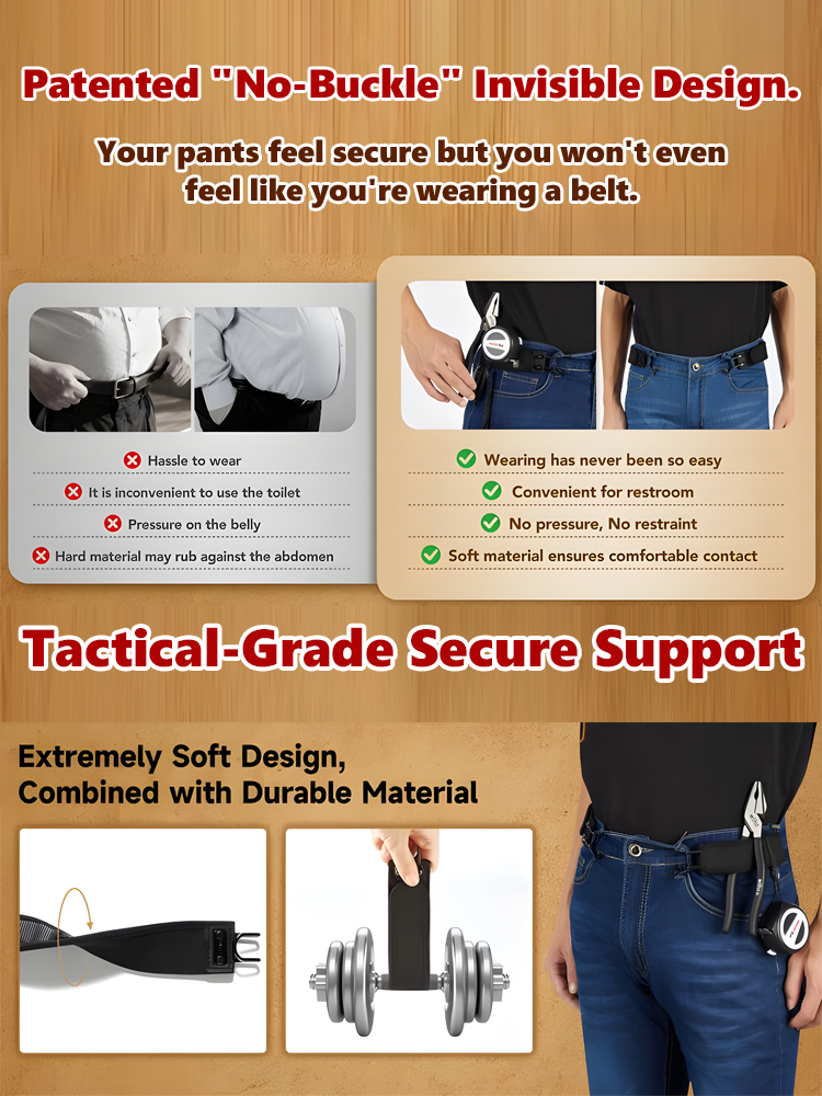“Tactical Metal Hook Elastic Belt: A perfect fit every time.” 🔗⚙️
