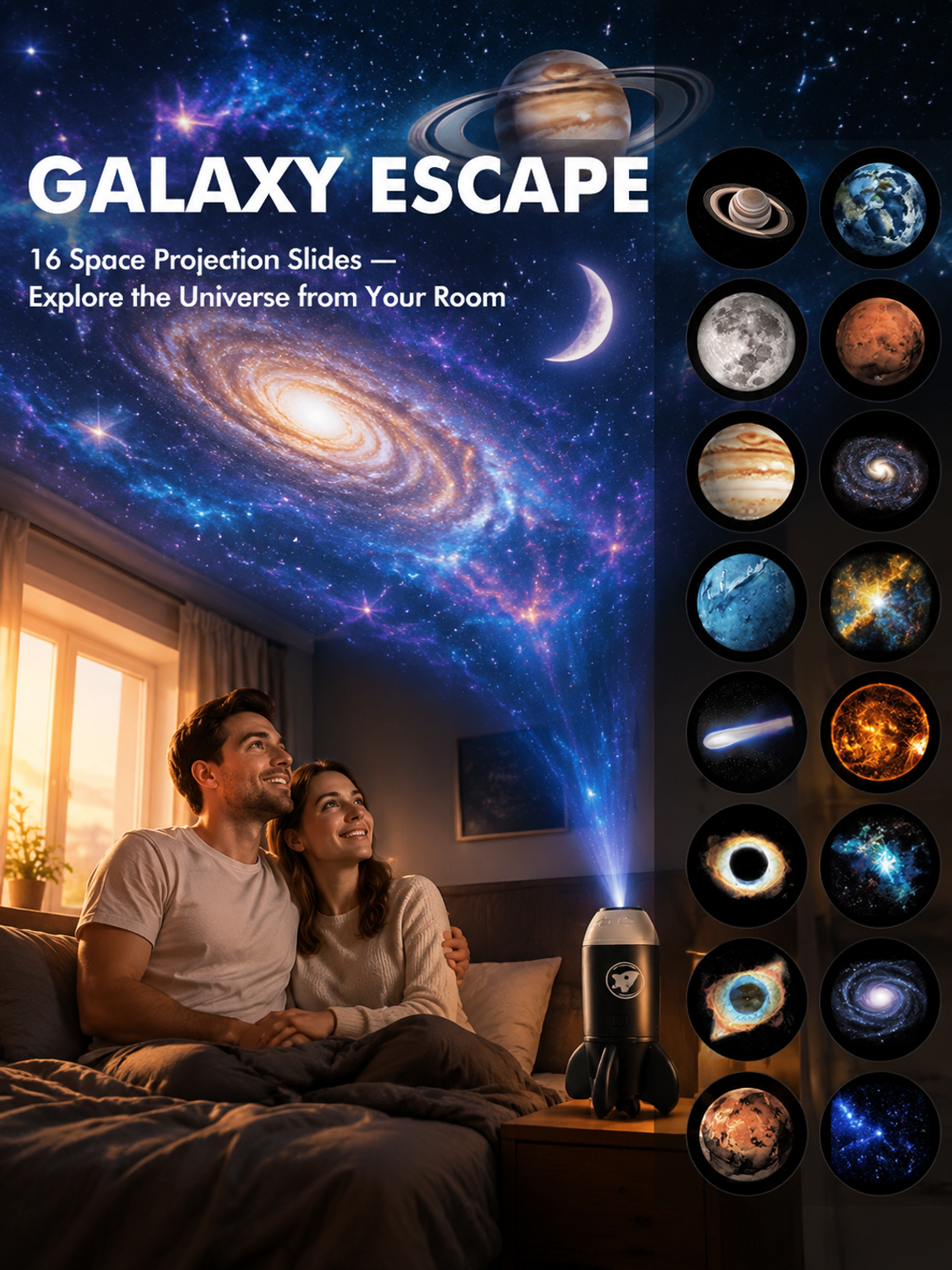 Instantly transform any boring room into an immersive galaxy. High-definition dynamic projection for the ultimate chill vibe. 🚀