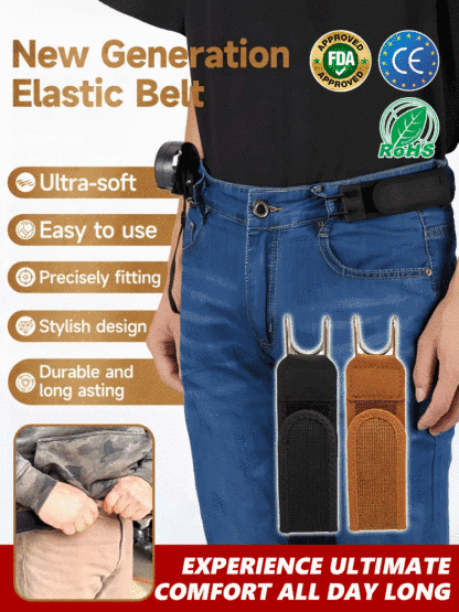 “Tactical Metal Hook Elastic Belt: A perfect fit every time.” 🔗⚙️