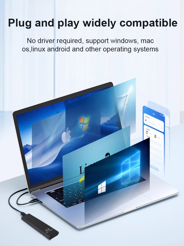 16TB Type-C Portable SSD: Universal for all devices, 1GB/s read speed, stable storage, no lag