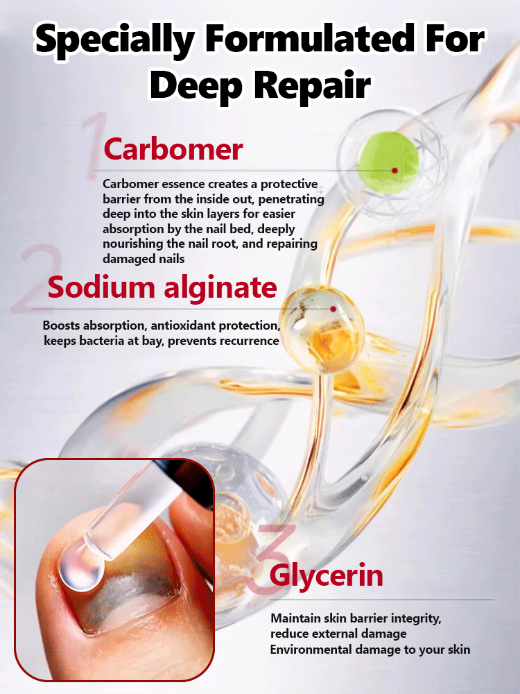 🚫Ditch chemical agents and use our deep-penetrating herbal repair essence🌿 to naturally restore clear, healthy nails🎯