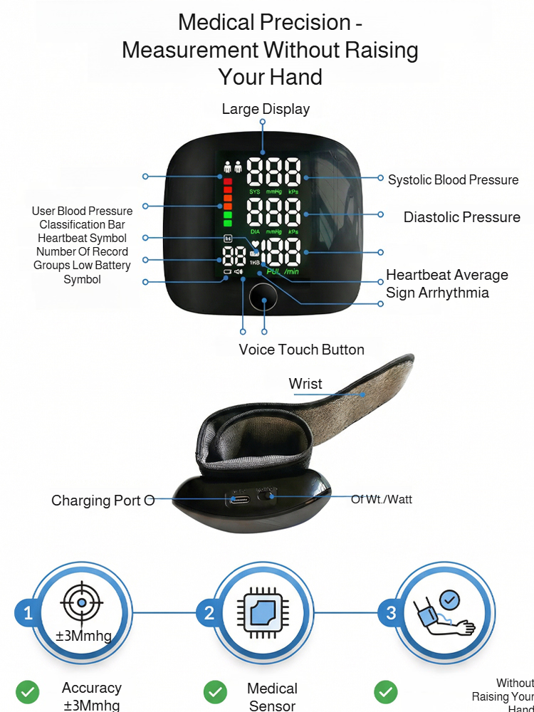 🧐 Painless blood pressure and blood sugar measurement in 30 seconds, German technology on your wrist. Limited stock available!