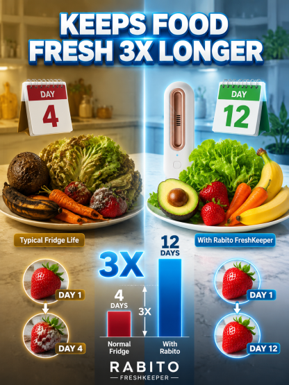 🚀 Active Oxygen Deodorizer: 1 click to double freshness, No more smelly fridge!