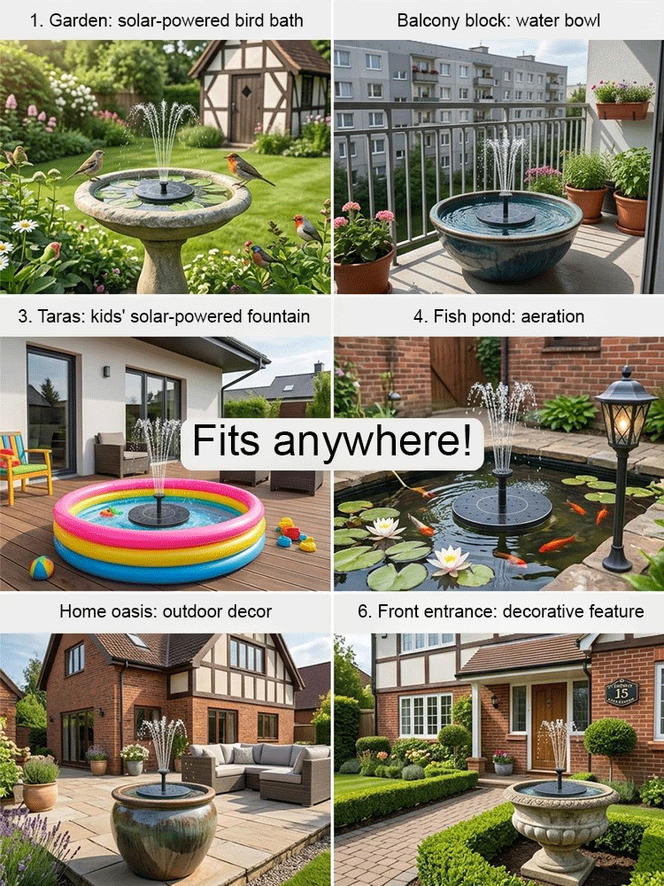 Say Goodbye to Electricity Bills! Zero Wiring! Transform Your Garden into a Private Oasis! Simply Add Water for Instant Spraying! This Fountain Instantly Attracts Beautiful Birds!