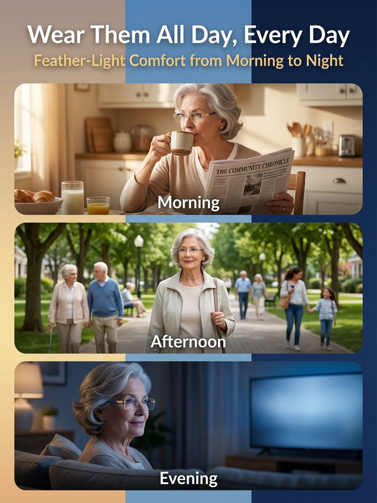 【Vision Restored to 20-Year-Old Condition】Smart Zoom Comfort Reading Glasses