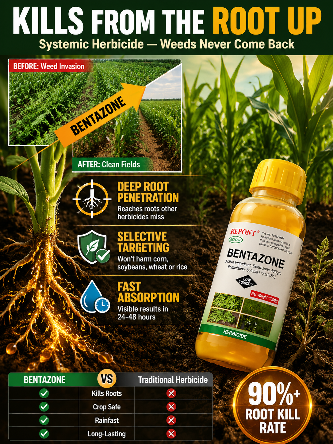 🔥 Weeds Never Grow Again! One spray kills them from the root, no weeds for 3 years!  🔬 【International Top Agricultural and Forestry Technology Laboratory】5 Years of Core R&D