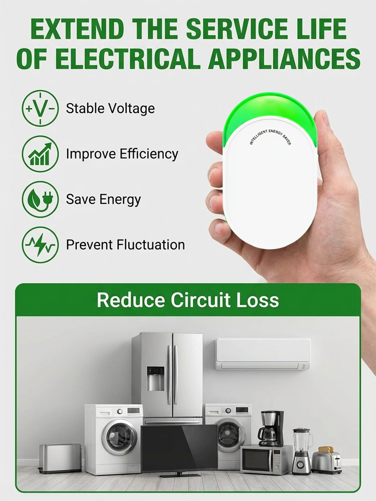 Officially certified by the U.S. Department of Energy, this smart technology stabilizes voltage and current, completely eliminating unnecessary power loss and reducing electricity bills by up to 50%.