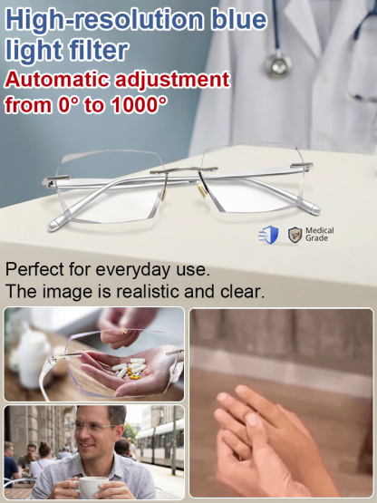 [A Lifetime Companion] Auto-Focus Reading Glasses — Crystal Clarity, Near and Far Say goodbye to constantly switching glasses!