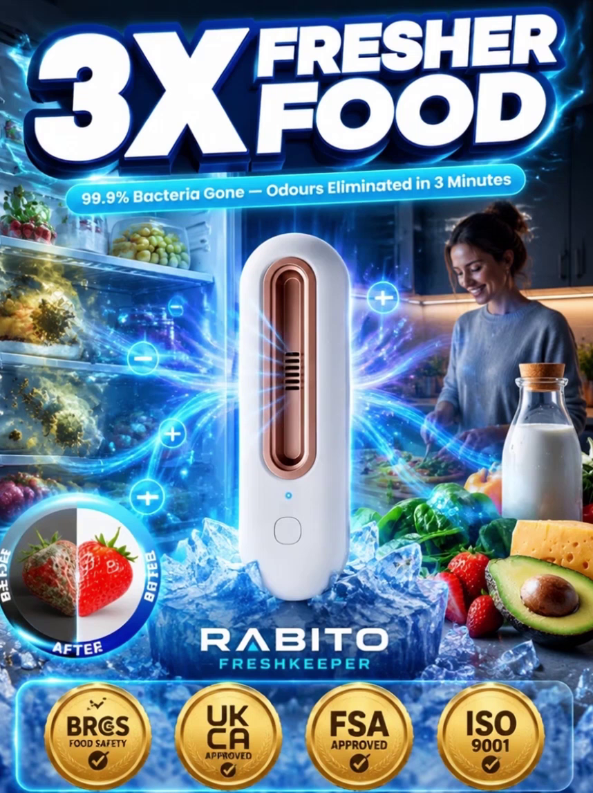 🚀 Active Oxygen Deodorizer: 1 click to double freshness, No more smelly fridge!