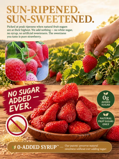 🚀 Premium Vitamin C-Rich Dried Strawberries: Reveal a radiant, healthy complexion every day—say goodbye to dullness and fatigue!